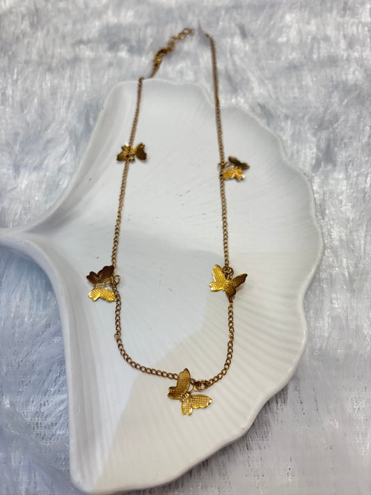 Golden Butterfly Charm Necklace
