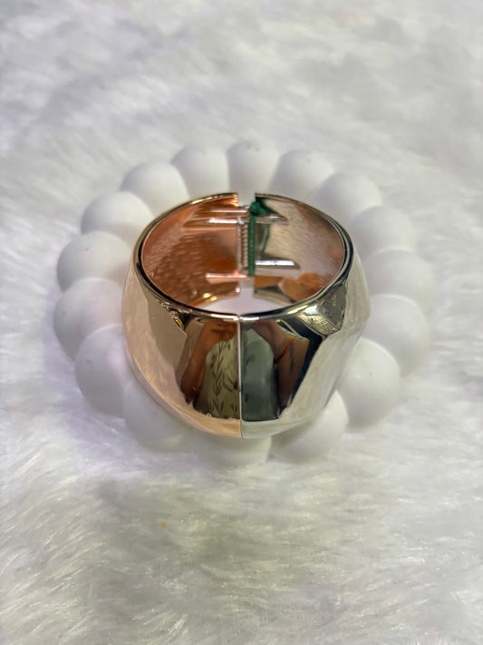 Dual-Tone Statement Cuff Bracelet