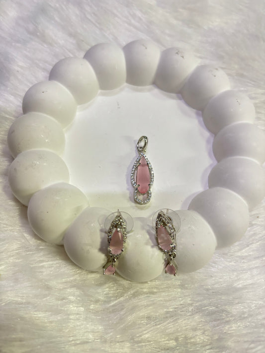 Gemstone Pendant & Earrings Set – Party Wear Jewelry