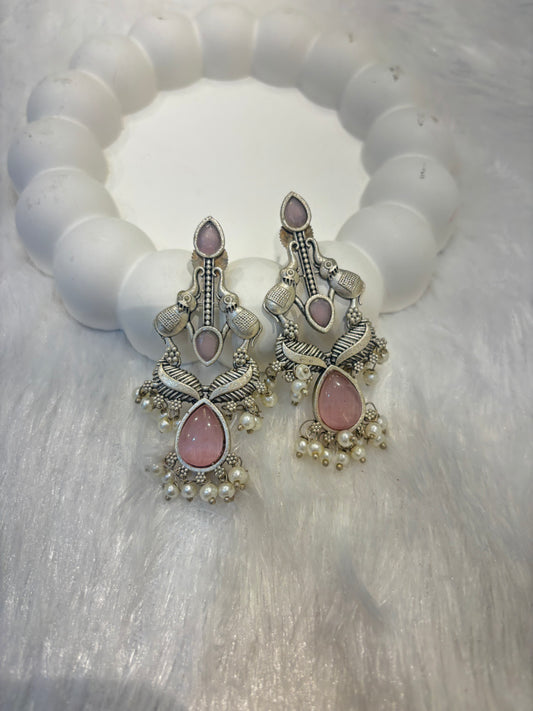 Oxidized Sleek Tear Drop Earrings