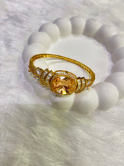 Luxury Statement Bangle with Champagne & Diamond Stone