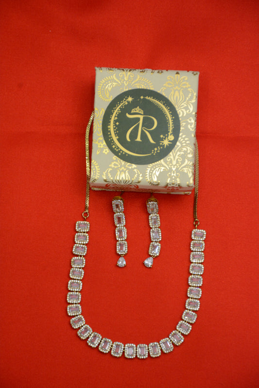 AD & Mehendi Polish Necklace Set – Antique Gold Finish Jewelry for Women