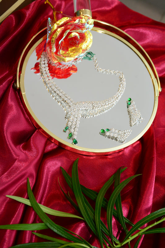 AD Silver Necklace Set