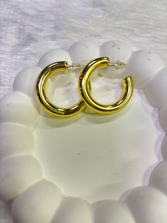Golden Hoop Earrings – Classic & Textured
