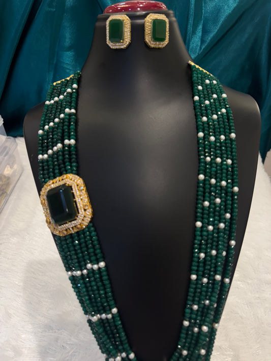 Multilayered Pearl, Stone & Bead Royal Necklace Set – Grand Bridal & Festive Jewelry