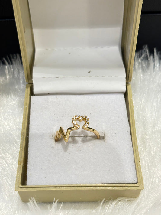 Gold Heartbeat Ring – Trendy Minimalist Jewelry