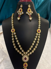 Multicolor Long Kundan Necklace Set – Traditional Bridal & Festive Jewelry