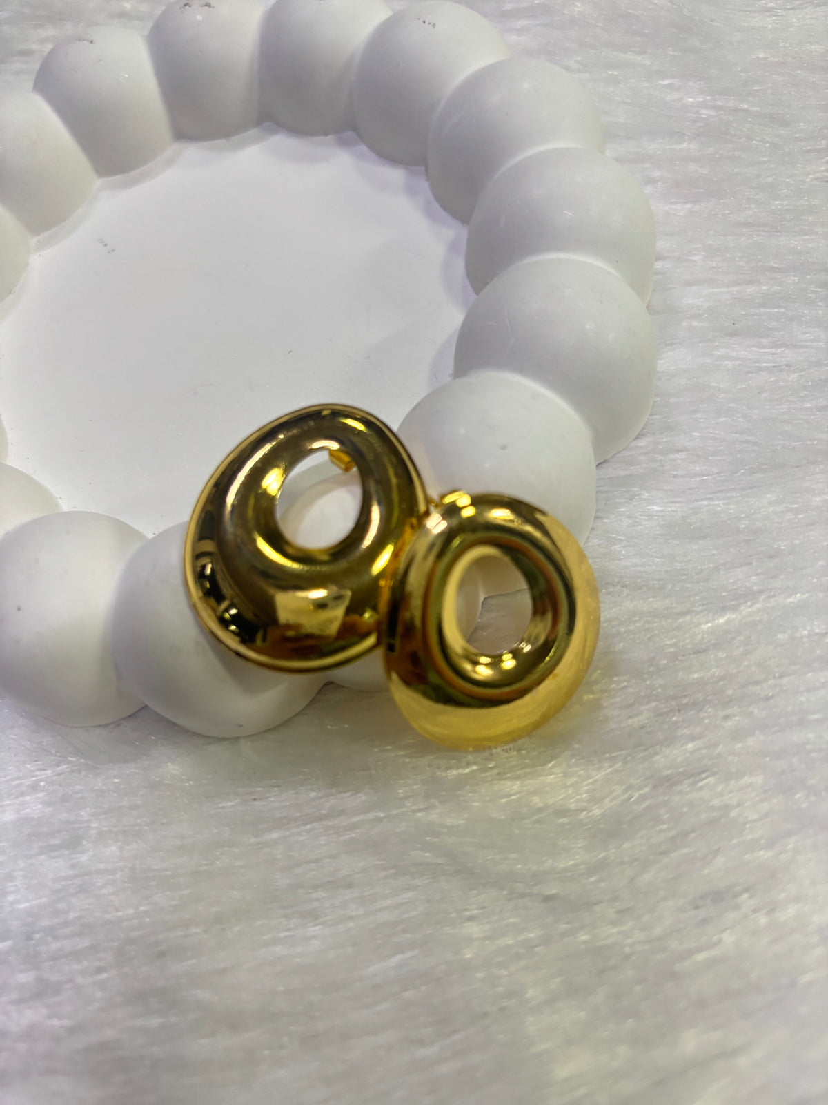Glossy Gold Donut Stud Earrings