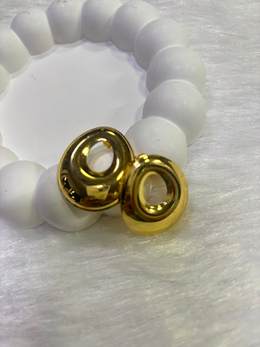 Glossy Gold Donut Stud Earrings