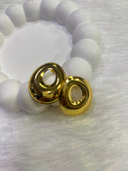 Glossy Gold Donut Stud Earrings