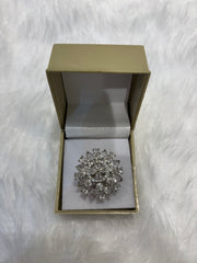 Luxurious AD Round Flower Ring – Elegant Floral American Diamond Jewelry