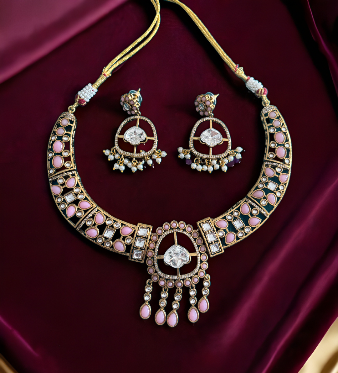 Blush Kundan Grandeur Necklace Set