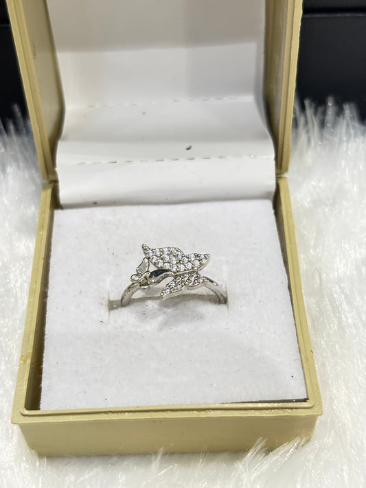 Dual Butterfly Silver Ring – Adjustable Nature-Inspired Jewelry