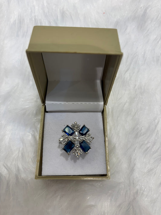 Beautiful AD Diamond Shaped Ring – Elegant Geometric American Diamond Jewelry