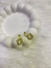 Golden Square Hoop Earrings