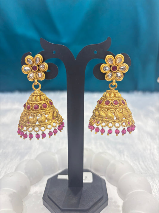 Traditional Gold Plated Jhumka Earrings
