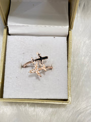 Rose Gold Plane Ring – Adjustable Travel & Adventure Inspired Jewelry