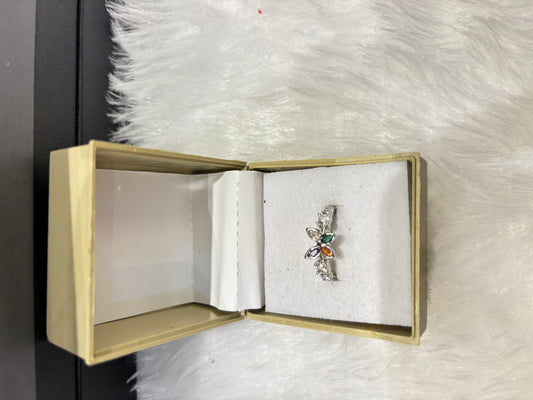 Silver Butterfly Design Ring – Elegant Adjustable Jewelry for Women