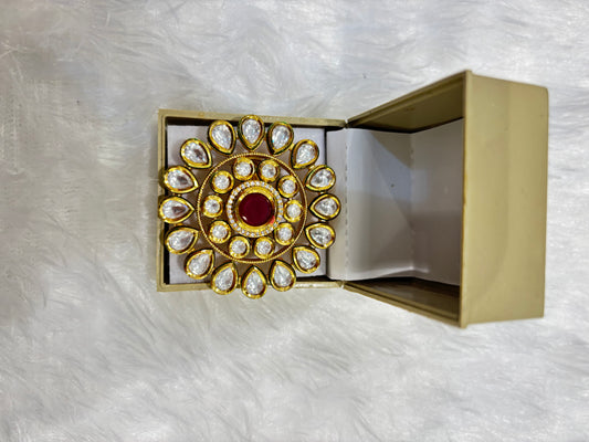 Big Elegant Kundan Ring – Statement Traditional Jewelry for Women