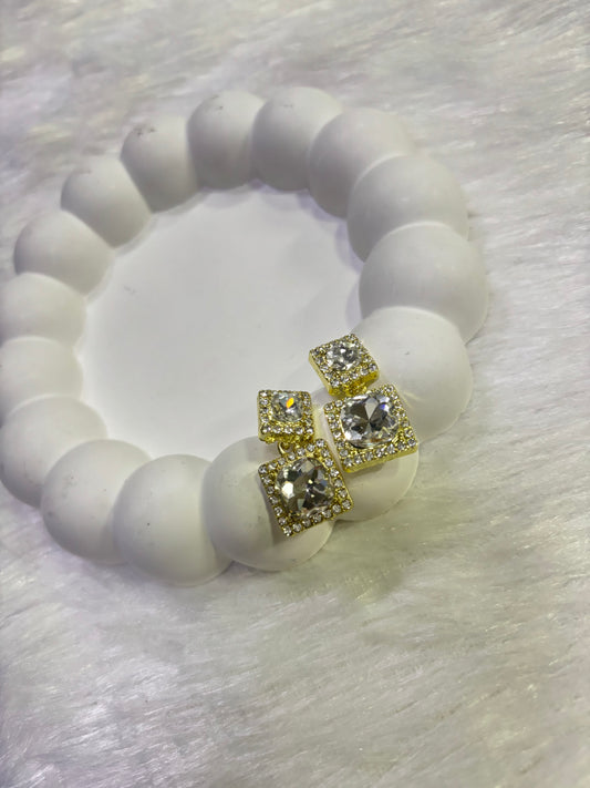 Sparkling Cube Drop Earrings – Dual Styles