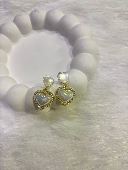 Golden Heart Earrings – Stud & Drop