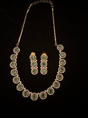 Gold and Gems Circle Necklace Set