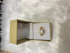 Gold Plated Ring with AD Clear Stone – Elegant Statement Jewelry for Women