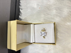 Gold Plated Ring with AD Clear Stone – Elegant Statement Jewelry for Women