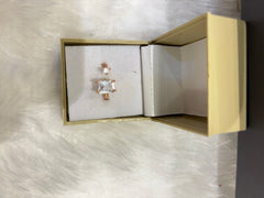 Coloured Square & Small Solitaire Ring – Elegant Fashion Jewelry for Women