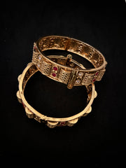 Gold and Red Stone Studded Kada