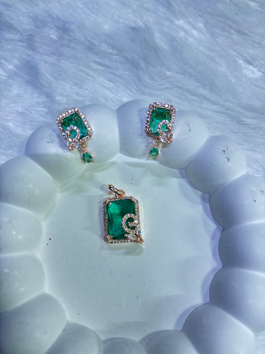 Dual-Toned Gemstone Pendant Sets