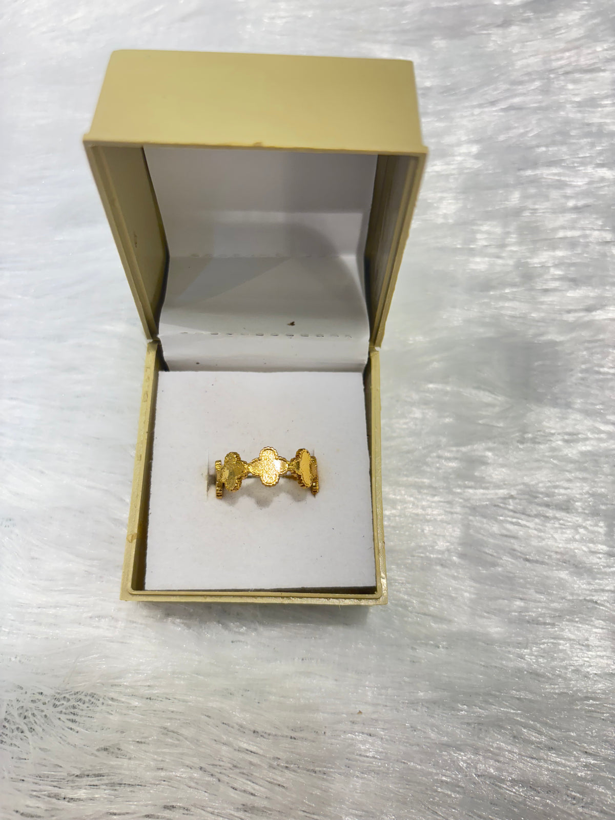 Golden Clover Band Ring – Lucky Floral Adjustable Jewelry