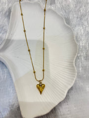 Golden Heart & Charm Necklace Collection