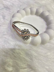 Floral Stone Studded Adjustable Bangles