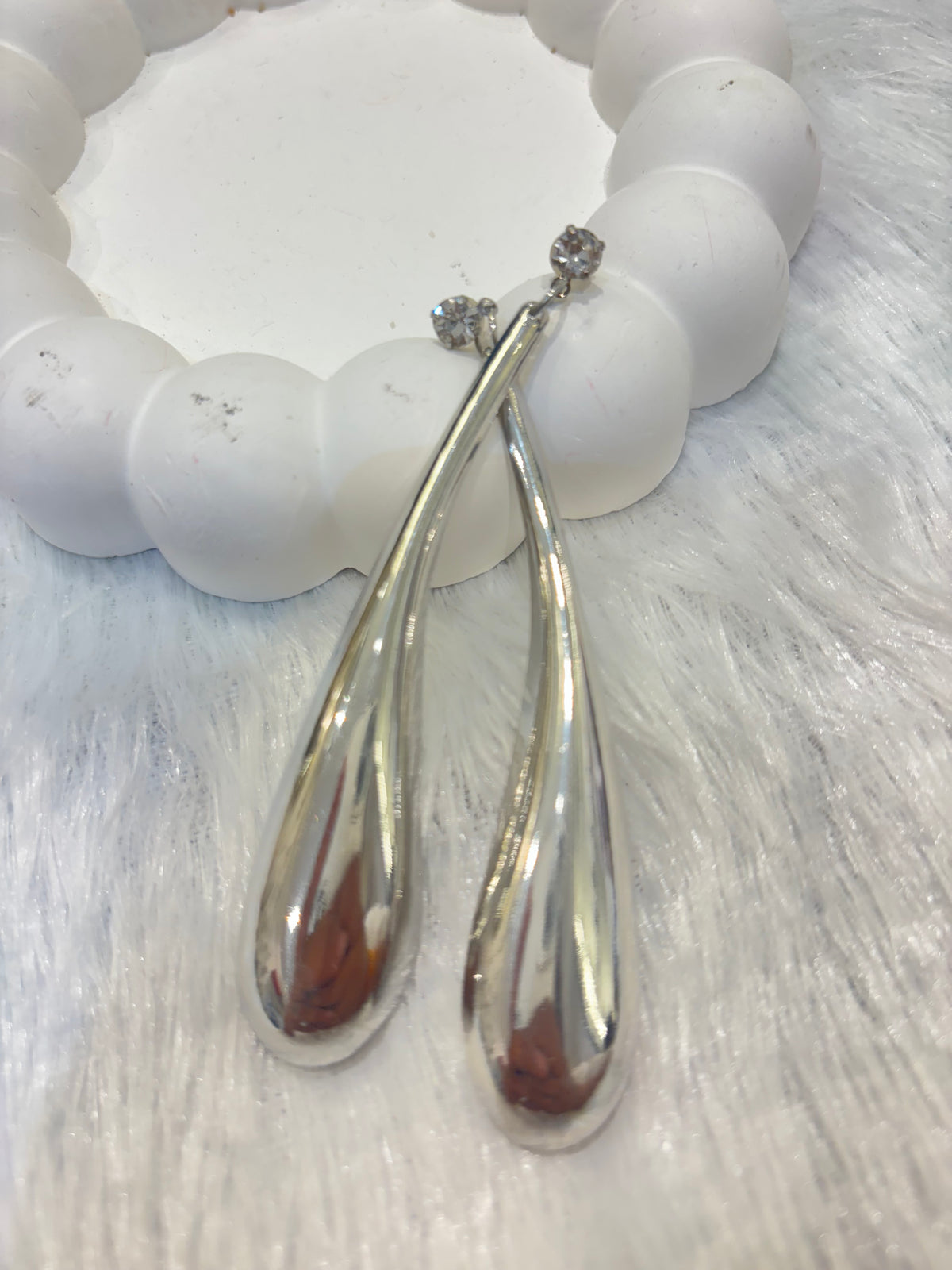 Dual-Tone Drop Dangler Earrings (Silver & Gold)