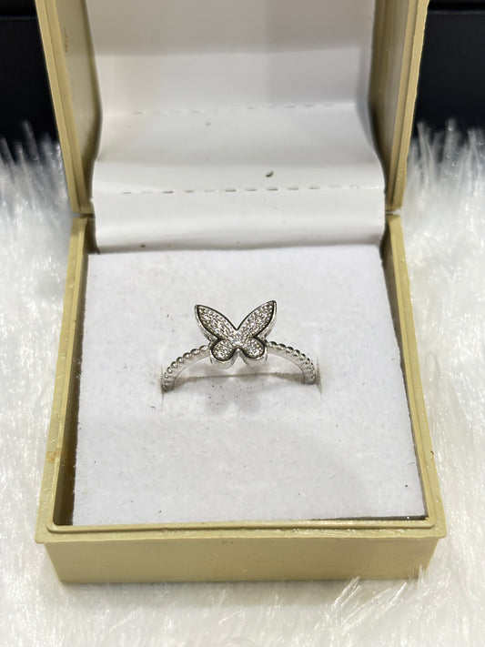 Silver Butterfly Ring – Adjustable Nature-Inspired Jewelry