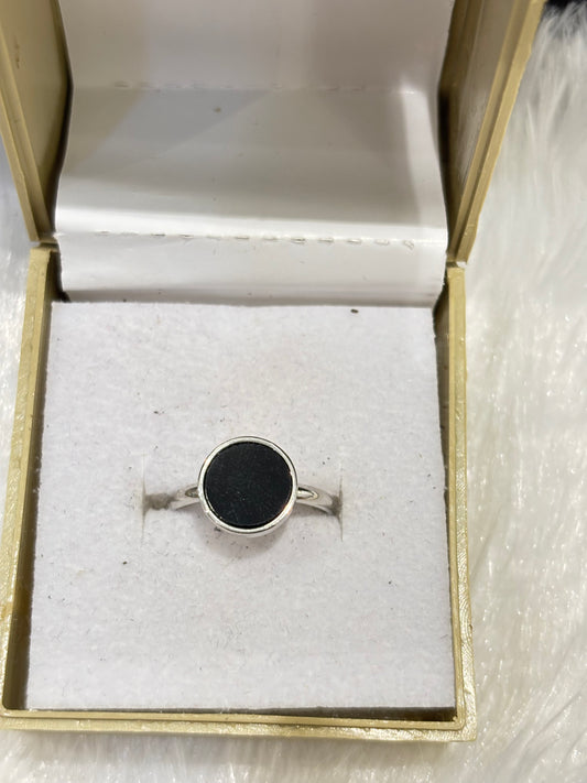 Black Circle Ring – Minimal Adjustable Statement Jewelry for Men & Women