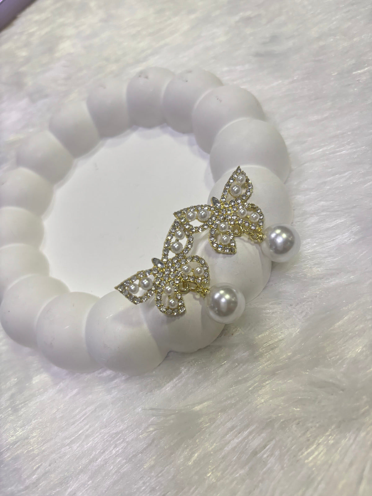 Butterfly Pearl Drop Earrings