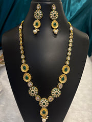 Multicolor Long Kundan Necklace Set – Traditional Bridal & Festive Jewelry