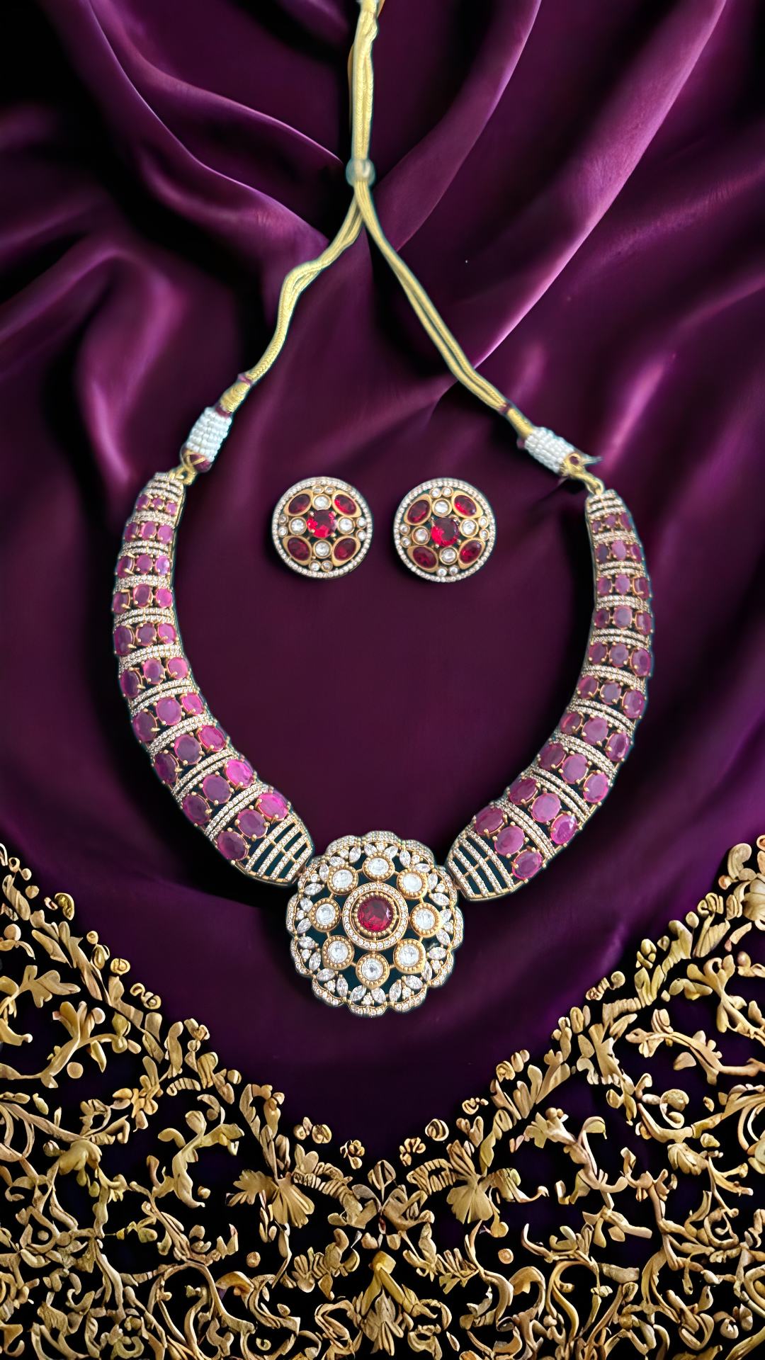 Regal Ruby Radiance Necklace Set