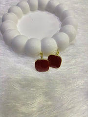 Red Stone Earrings – Classic & Crystal