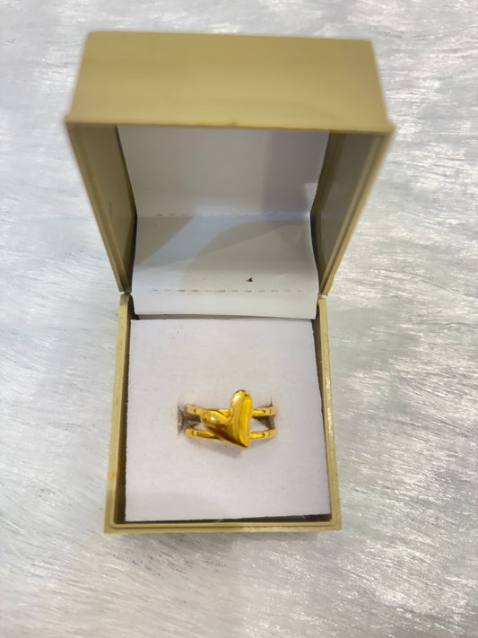 Golden Heart Adjustable Ring – Minimalist Love Jewelry