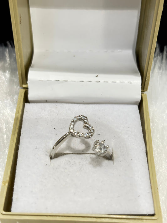 Silver Heart Ring – Adjustable Romantic Minimalist Jewelry