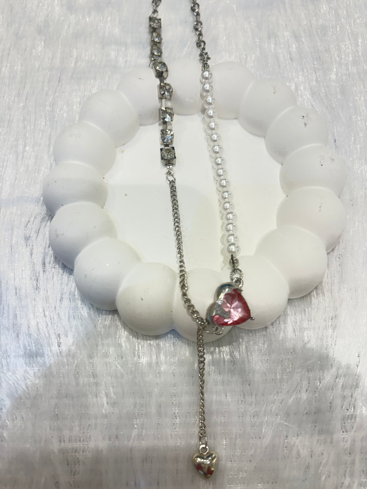 Dual Pink Heart Crystal Necklaces – Elegant & Romantic