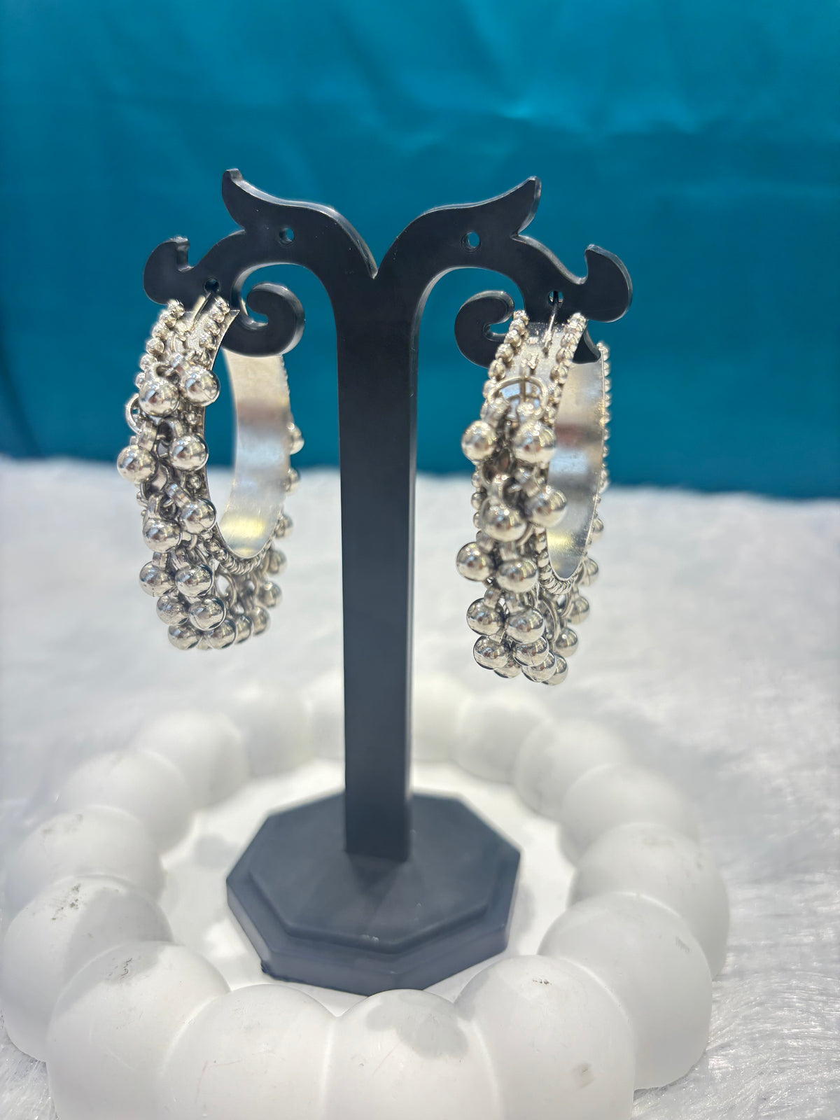 Classic Oxidized Silver Hoop Earrings