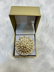 White Pearl Circle Rings – Elegant Classic Jewelry for Women