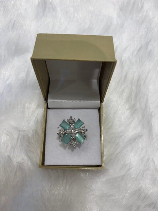 Beautiful AD Diamond Shaped Ring – Elegant Geometric American Diamond Jewelry
