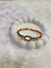 Elegant Crystal Oval Link Bangles Set