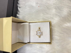 Gold Plated Ring with AD Clear Stone – Elegant Statement Jewelry for Women