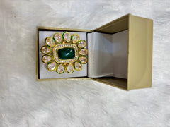 Big Elegant Kundan Ring – Statement Traditional Jewelry for Women
